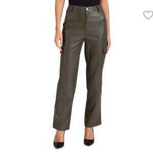 Bagatelle Faux Leather Cargo Pants Olive Vegan Leather Size S